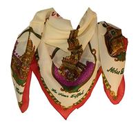 Foulard Monuments de Paris rouge beige 90 x 90 cm Carré Cache-col Accessoire de mode Vêtement