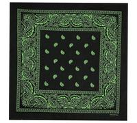 Foulard multi-usage imprimé floral pour danse de rue impression numérique couverture de tête activités de plein air cyclisme randonnée foulard accessoires de plein air, Vert sur noir, Taille unique