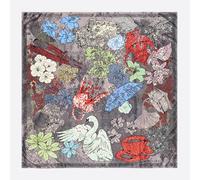 Foulard nature morte arabesques anthracite UN