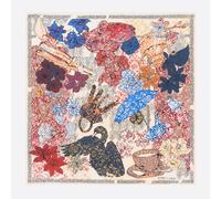 Foulard nature morte arabesques sable UN