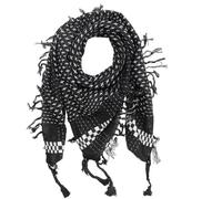 Freak Scene Foulard palestinien - keffieh en coton - motifs étoile et chèques - noir - blanc - 95 x 95 cm - Shemagh - foulard Arafat palestinien - keffieh en coton