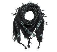 Freak Scene Foulard palestinien - keffieh en coton - motifs étoile et chèques - noir - vert - olive - 95 x 95 cm - Shemagh - foulard Arafat palestinien - keffieh en coton