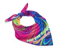 Foulard Personnalisé En Forme De Soie Pour Femme - Grand Foulard Personnalisé Avec Votre Nom/Texte/Logo Et Photo,Foulard Carré Personnalisé En Satin De Cheveux Imprimé En Soie,Personnalisé,63,