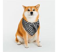Foulard pliable à rayures noires et blanches pour animal domestique, bandana élégant, accessoire pour animal domestique, lavable, pour fille, garçon, chien ou chat, taille L