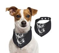 Foulard pour animaux de compagnie avec imprimé tête de mort fantôme horreur pour chiens et chats pour Noël et l'hiver