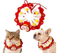 Foulard pour chat et chien du Nouvel An chinois - Décoration chaude en tricot fait à la main - Écharpe du Nouvel An - Pour fête, festival, jardin, photo, hiver, intérieur, extérieur, quotidien