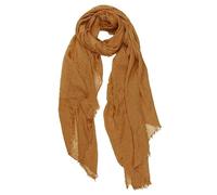 Foulard pour femme à pois bleus doux de style uni avec franges à bords longs, or, taille unique