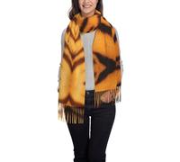 Foulard pour femme Motif tigre rayé Châle avec pompons Vêtements pour femme Design de qualité Châle cadeau de Noël