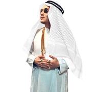Foulard pour homme avec grille colorée arabe arabe musulmane décontractée tendance caractéristique et confortable Bandeau de fête pour femme (blanc, taille unique)