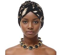 Foulard pré-noué pour chimiothérapie, turban et alopécie, noir, taille unique