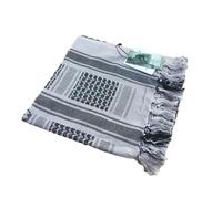 Foulard religieux adulte Keffiyeh motif turban arabe écharpe d'extérieur pour homme accessoire de cheveux quotidien pour hommes arabes shemagh musulmans désert couvre-chef, gris, taille unique