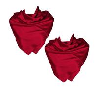 Foulard Rouge 2 Pièces, Soie Unie, Soie de Mode Simple, Pour Femme, Carré Avec Accessoires