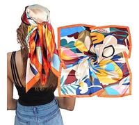 Foulard Soie Femme, Foulard Cheveux Femme, Foulard Bandeau Cheveux, Convient Pour Les Loisirs Quotidiens, Le Travail, Les Vacances, Les Voyages Et Divers Lieux(Orange)