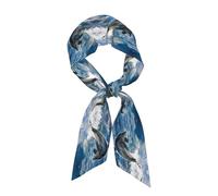 Foulard tendance en soie avec imprimé dauphins énergétiques, convient comme foulard, écharpe, cravate ou accessoire vestimentaire