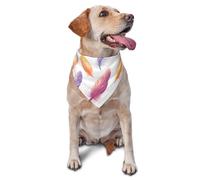 Foulard triangle imprimé plume violet orange pour chiens et chats, bandana mignon réglable pour les séances photo
