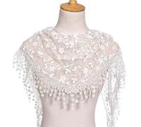 Foulard Triangulaire Dentelle à Franges Nouable Pour Femme