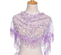 Foulard Triangulaire Dentelle à Franges Nouable Pour Femme
