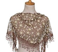 Foulard Triangulaire Dentelle à Franges Nouable Pour Femme