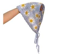 Foulard tricoté à fleurs pour femme Printemps creux Bandeau décoratif Bandeau de musique Festival Cheveux Photo Bandeau