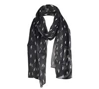 Foulard unisexe satiné à rayures et motif musique - Tissu léger et de haute qualité, écharpe parfaite pour des musiciens - Cadeau parfait - Noir - Taille unique