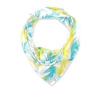 Foulards carrés mignons en soie pour l'indien pour Noël 35 '' Dessiné à la main Phoenix Jaune fluo Bleu Chal para mujer