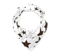 Foulards carrés soyeux en soie pour femme pour Noël 35,4 pouces noir et blanc illustration design étoiles marron bufanda para mujer