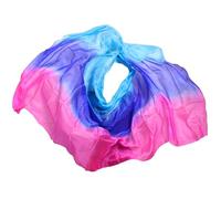 Foulards de danse orientale, Écharpe en voile de soie for danse du ventre, châle à main multicolore, plusieurs tailles, accessoires Performance sur scène(M Real Silk Veils,250x114cm)