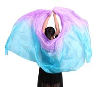 Foulards de danse orientale, Écharpe en voile de soie for danse du ventre, châle à main multicolore, plusieurs tailles, accessoires Performance sur scène(G Real Silk Veils,300x114cm)