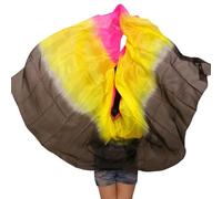 Foulards de danse orientale, Voile de danse du ventre multicolore en vraie soie, plusieurs tailles(As Picture-04,90x200cm)