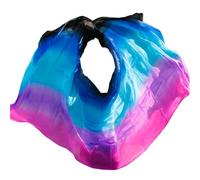 Foulards de danse orientale, Voile de danse du ventre teint à la main en vraie soie multicolore plusieurs tailles(Color 14-dz,S-200X90cm)