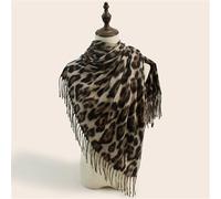 Foulards pour femme Écharpe imprimée léopard for femme, écharpe péplum chaude, douce et confortable, châle à la mode, automne et hiver(Light brown)