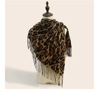 Foulards pour femme Écharpe imprimée léopard for femme, écharpe péplum chaude, douce et confortable, châle à la mode, automne et hiver(Khaki)