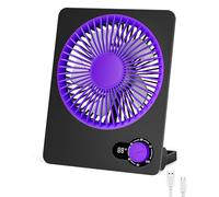Foumteex Ventilateur de Bureau, Mini Ventilateur Portable avec Batterie Rechargeable de 4000 mAh Silencieux 100 Vitesses 180° Inclinable Petit Ventilateur Maison/Bureau/Voyage/Extérieur Gris-violet