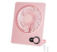 Foumteex Ventilateur de Bureau, Mini Ventilateur Portable avec Batterie Rechargeable de 4000 mAh Silencieux 100 Vitesses 180° Inclinable Petit Ventilateur Maison/Bureau/Voyage/Extérieur Rose