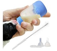 FOUNCY Biberons d'allaitement pour chatons, chiots, 100 ml | Tétine souple et brosse de qualité alimentaire pour petits animaux, chatons, lapins