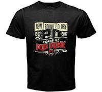 Found Glory 20 Years of Pop Punk Tour Men's T-Shirt Black Graphic Unisex Tee Shirt Manches Courtes(Large)