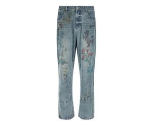 Found - Hand Art Jeans - Homme - Jeans - Bleu - Taille: W32