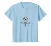 Found & Loved : He Left The 99 to Find Me Sheep Heart T-Shirt, Enfant, Bleu Céleste, 8 Ans