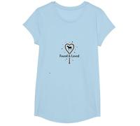 Found & Loved : He Left The 99 to Find Me Sheep Heart T-Shirt, Fille, Bleu Céleste, L