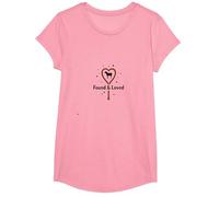 Found & Loved : He Left The 99 to Find Me Sheep Heart T-Shirt, Fille, Rose, XS