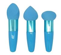 Foundation Sponge - Portable Travel Cosmetic Tool | 3pcs Makeup Blending Sponge With Handles, Dry & Wet Use Makeup Sponges Set, Travel Cosmetic Tool For Foundation Concealer Blush