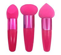 Foundation Sponge - Portable Travel Cosmetic Tool | 3pcs Makeup Blending Sponge With Handles, Dry & Wet Use Makeup Sponges Set, Travel Cosmetic Tool For Foundation Concealer Blush