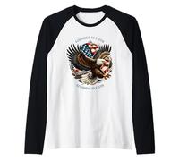 Founded and Standing in Faith Vintage Watercolor Eagle 1776 Manche Raglan