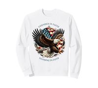 Founded and Standing in Faith Vintage Watercolor Eagle 1776 Sweatshirt