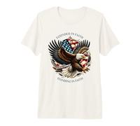 Founded and Standing in Faith Vintage Watercolor Eagle 1776 T-Shirt Haut de Gamme