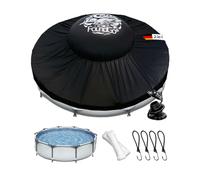 FoundGo Coussin de piscine 2 en 1 (avec housse de piscine) - Convient pour les piscines rondes de 3 m, 360 et 366 cm - Coussin d'air pour piscine d'hiver + bâche de piscine - Protection parfaite lors
