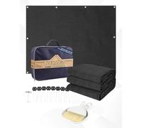 FoundGo Tapis d'auvent de Camping Car avec œillets, 280g/m² HDPE Tapis de Camping，Sol d'auvent extérieur avec Sac de Transport，Clous en Acier et Petit Balai, Anthracite 300x500cm