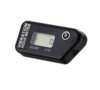 FOUNDOWN Numérique Vibration Compteur d'Heure Complet Imperméable À l'eau Réinitialisable Vibration Compteur d'Heures sans Fil pour Toutes Vibrantes Machine Moto Snowmobil ATV (Noir)