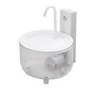 Fountain Cat Water Dish, 1.5l Indoor Electric Pet Water Feeder with Filtration, Quiet Anti-Slip Dispenser, Perfect for Cats Dogs, Living Room Balcony Garage Pet Hydration Station, 18x15x15cm White
