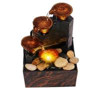 Fountaine de Table avec lumières et Cailloux, USB ou Mini-fontaines à Eau alimentées par Batterie avec du Son d'eau pour la Table de la Bureau / 6.7x4.4x3.6